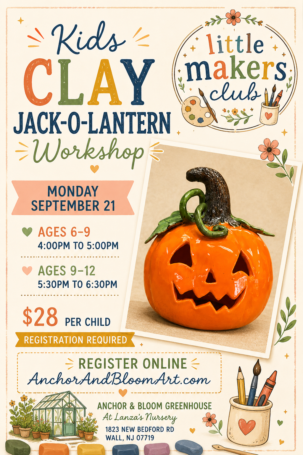 Little Maker's Workshop - Clay Pumpkins - September 21