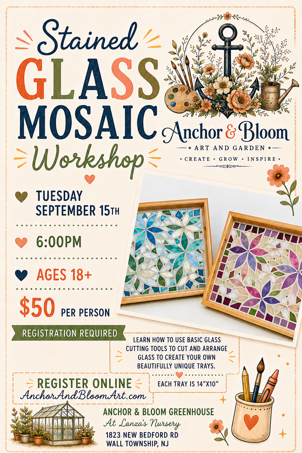 Stained Glass Mosaic Trays - September 15