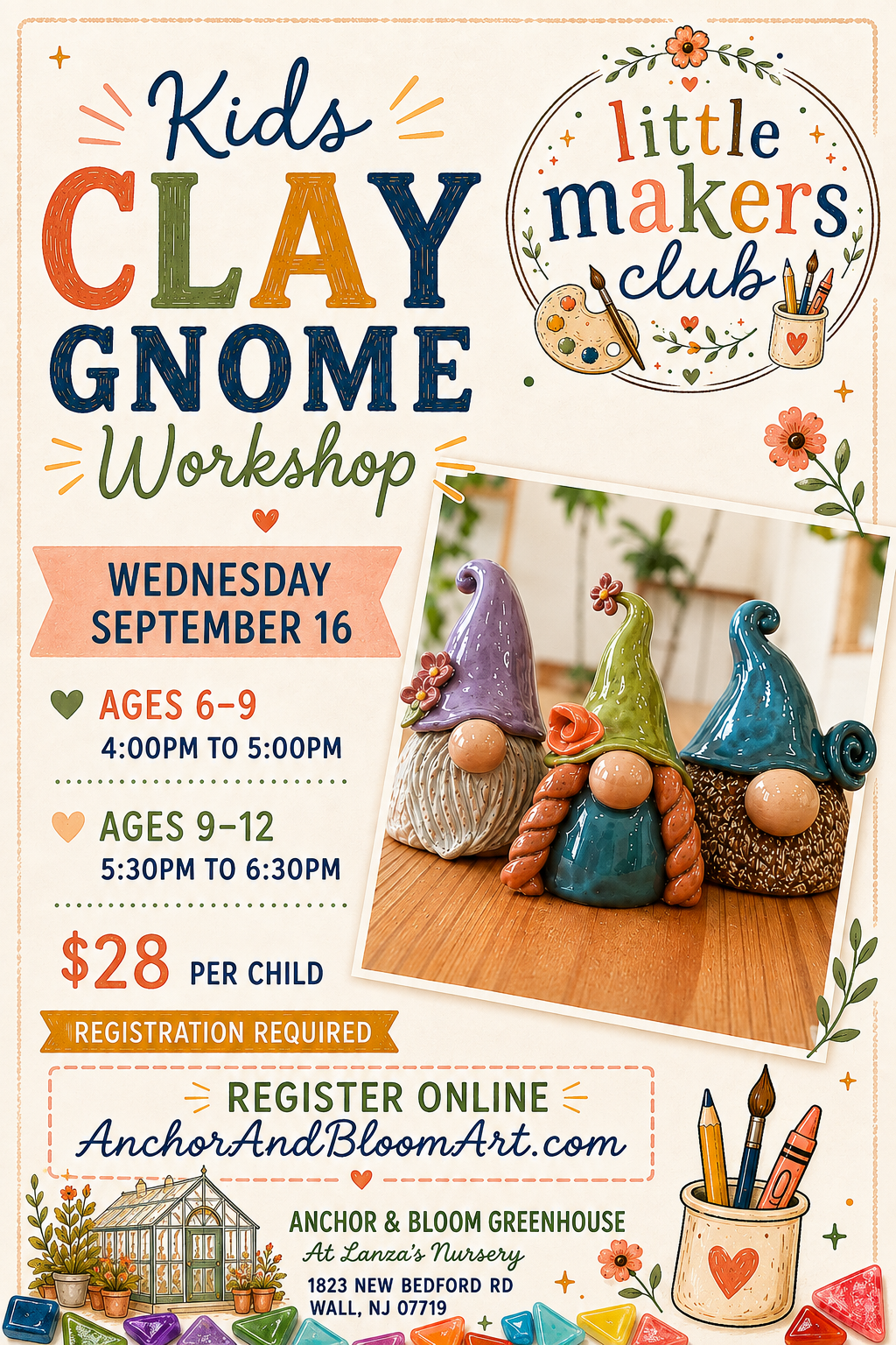 Little Maker's Workshop - Clay Gnomes - September 16