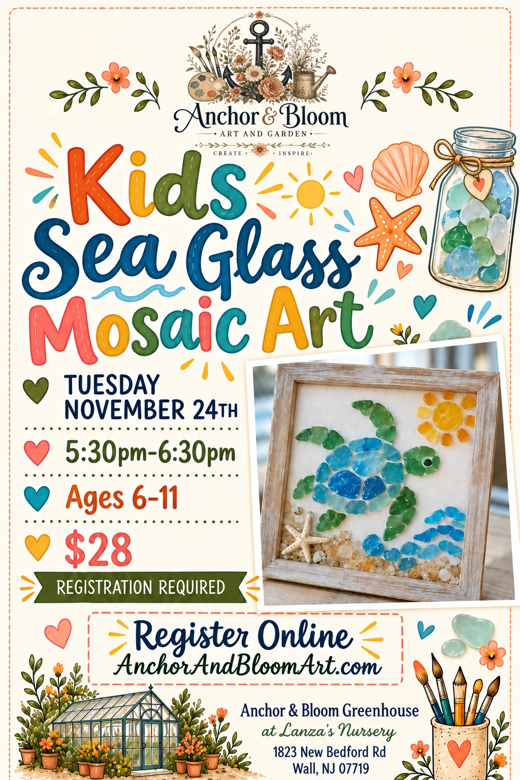 Kids Sea Glass Mosaic Art - November 24