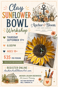 Clay Sunflower Bowls - September 17