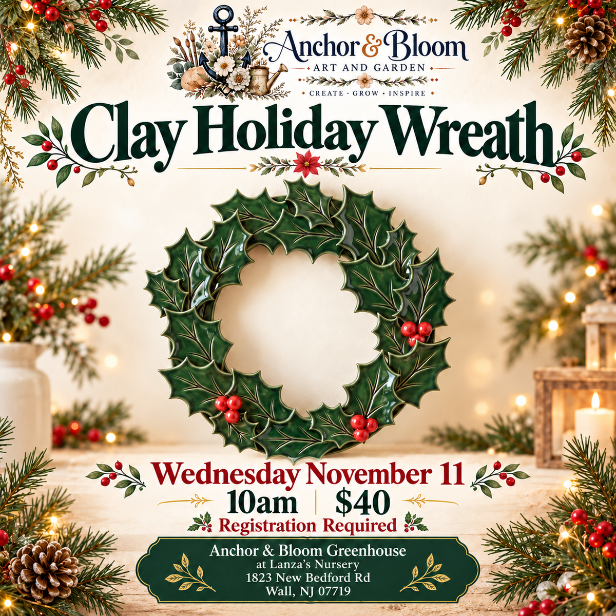 Clay Holiday Wreath - November 11