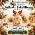 Clay Reindeer Tea Light Holders - December 2
