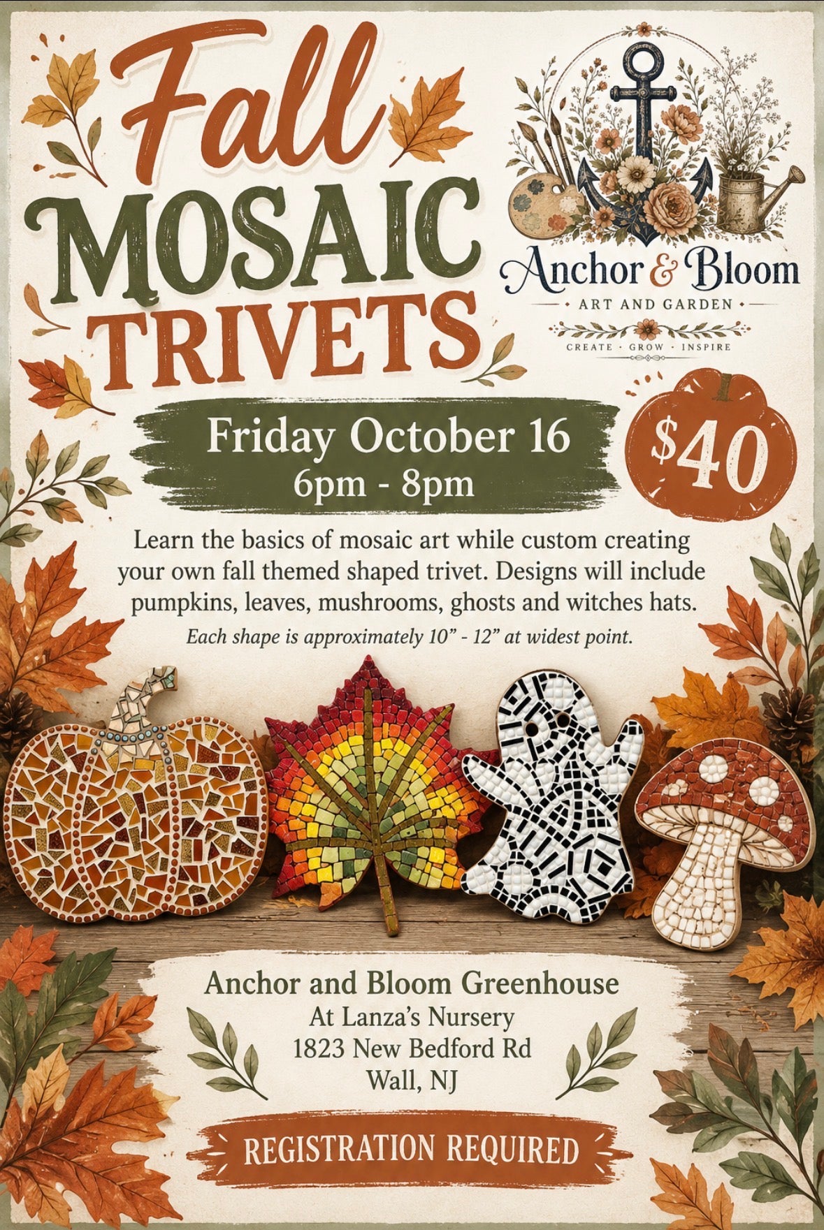 Fall Mosaic Trivets - October 16th