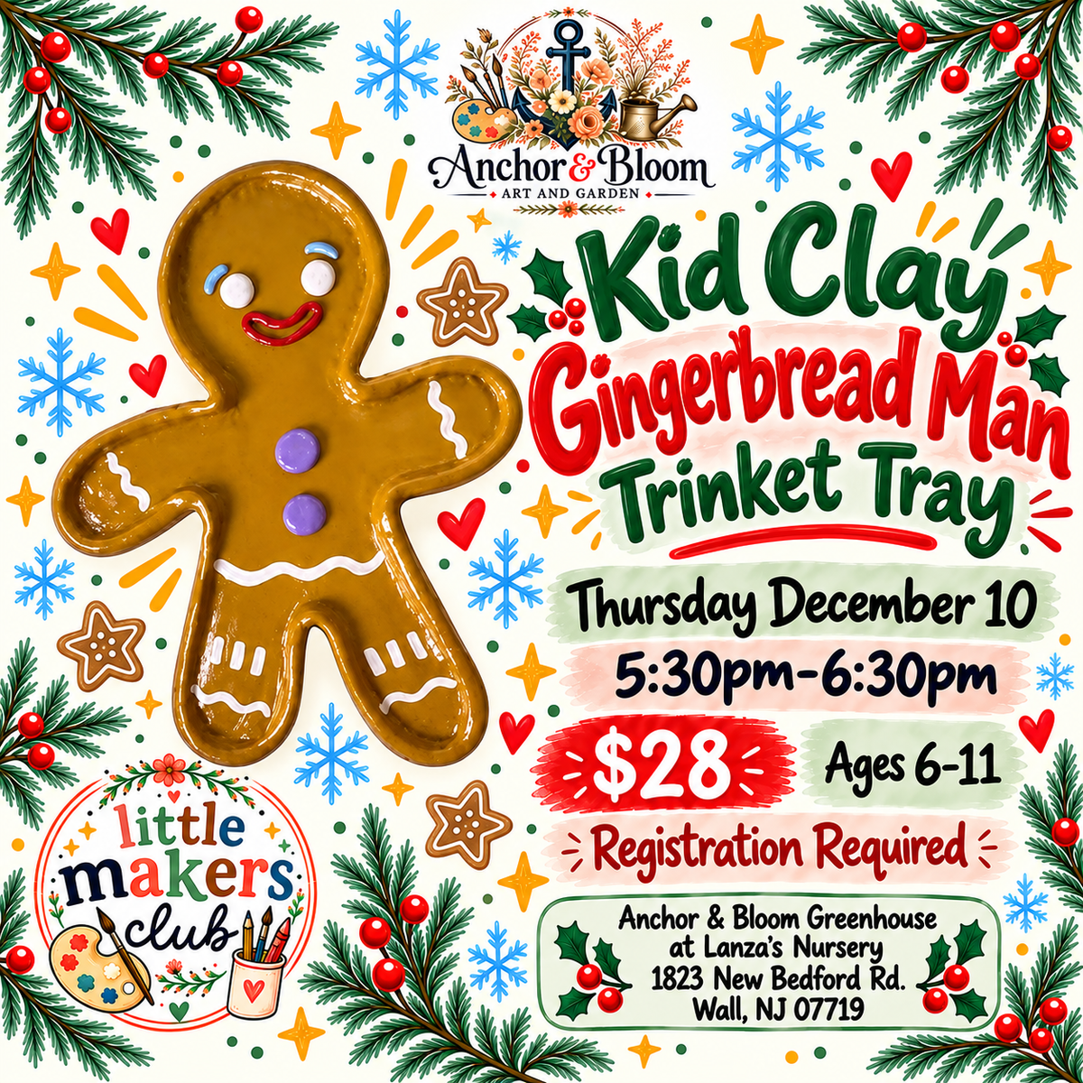 Kids & Clay - Clay Gingerbread Trinket Tray - December 10