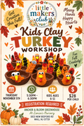 Kids & Clay - Clay Turkey Workshop - November 5