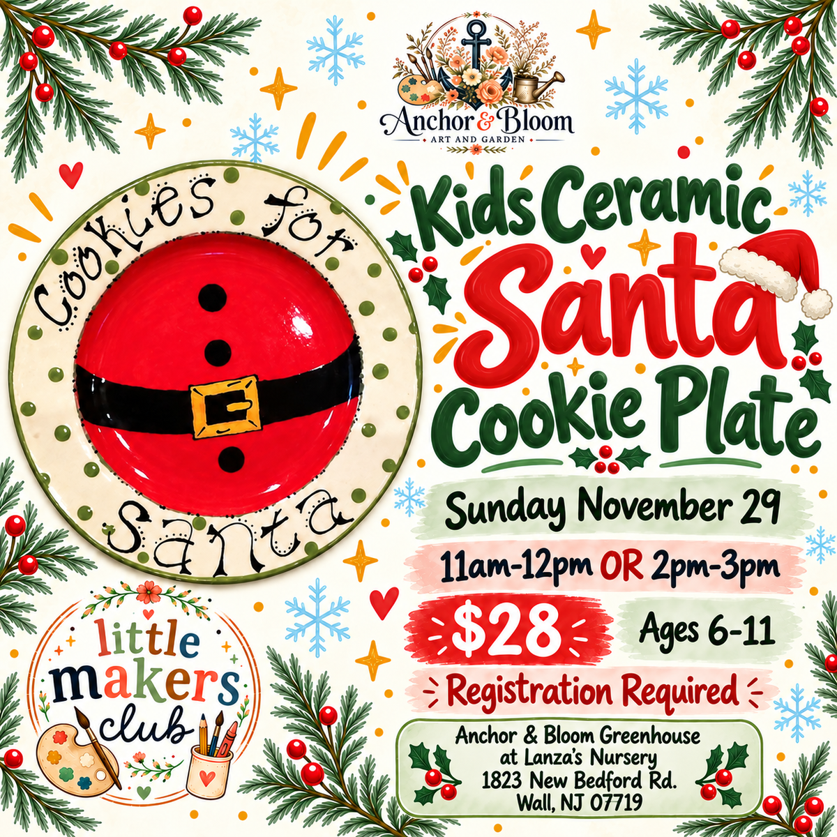 Kids Ceramic Santa Cookie Plate - November 29