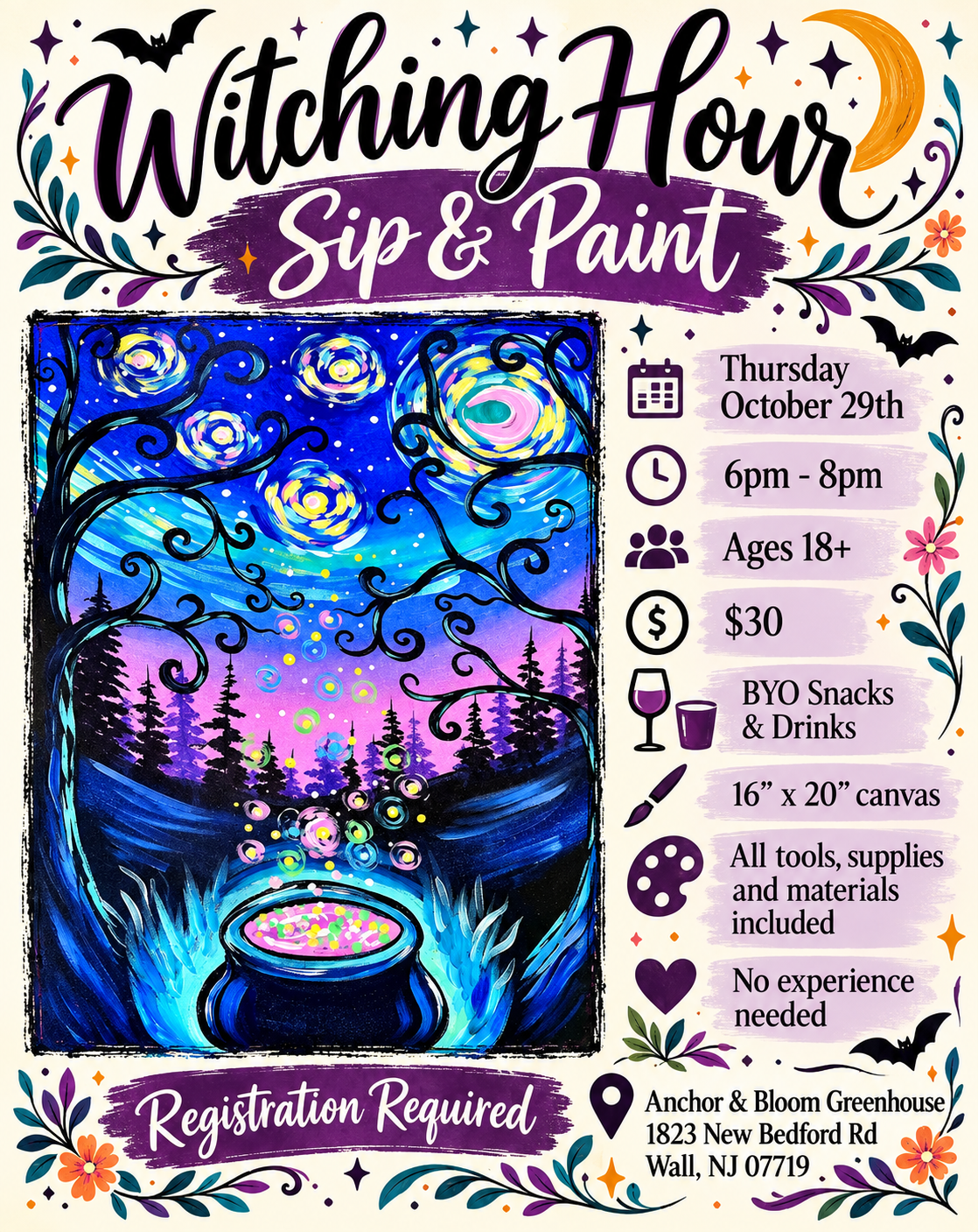 Witching Hour Canvas Sip & Paint - October 29