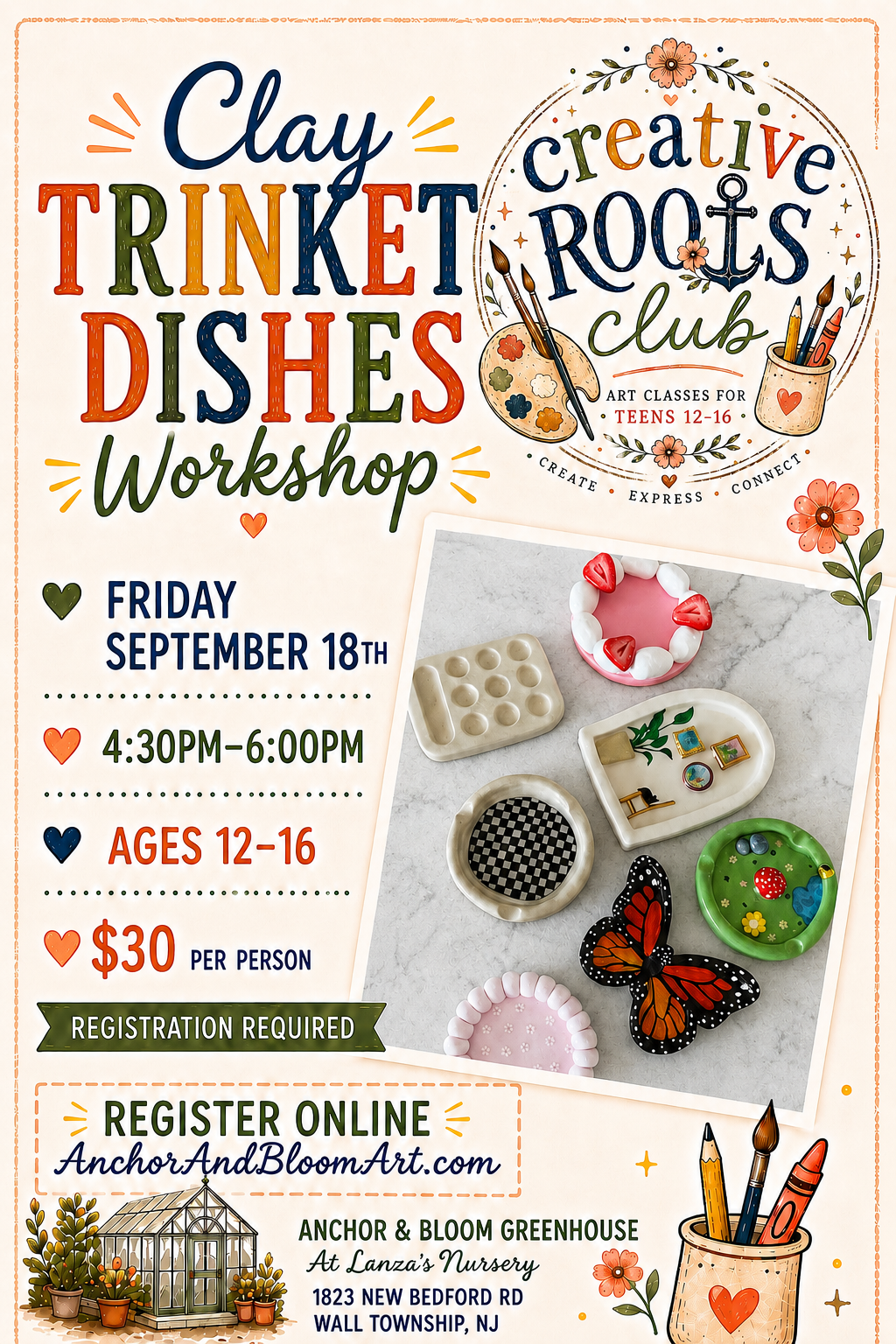 Creative Roots Club - Clay Trinket Dishes - September 18
