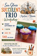 Sea Glass Succulent Trio - September 18